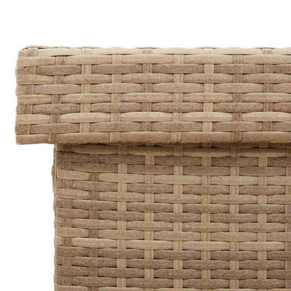 Contenitore da Giardino con Ruote Beige Misto Polyrattan