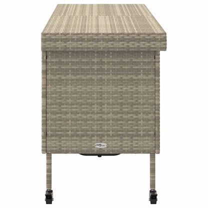 Contenitore da Giardino con Ruote Grigio Chiaro Polyrattan