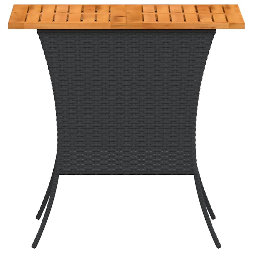 Tavolo Giardino Piano Legno Acacia Nero 105x75x72 cm Polyrattan - homemem39