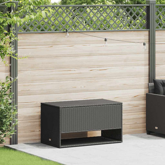 Scatola per Cuscini da Esterno Nero 100x55x55,5 cm Polyrattan