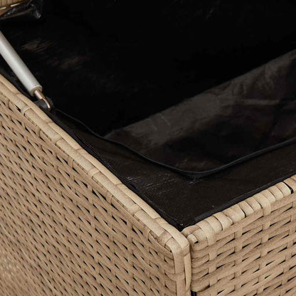 Scatola per Cuscini da Esterno Beige 100x55x55,5 cm Polyrattan