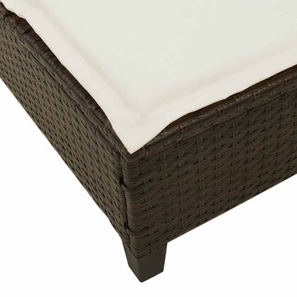 Lettino Prendisole con Cuscini Marrone 55x200x25,5cm Polyrattan - homemem39