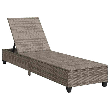 Lettino Prendisole con Cuscini Grigio 55x200x25,5cm Polyrattan - homemem39