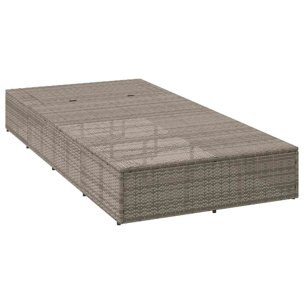 Lettino Prendisole con Cuscino Galleggiante Grigio Polyrattan - homemem39