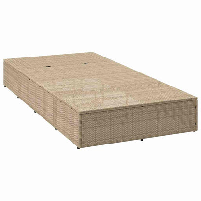 Lettino Prendisole con Cuscino Galleggiante Beige in Polyrattan - homemem39