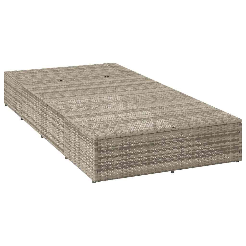 Lettino con Cuscino Galleggiante Grigio Chiaro in Polyrattan - homemem39