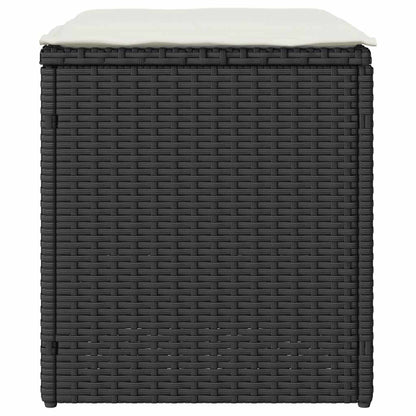 Sgabelli Giardino con Cuscini 2 pz Nero 40x40x43 cm Polyrattan