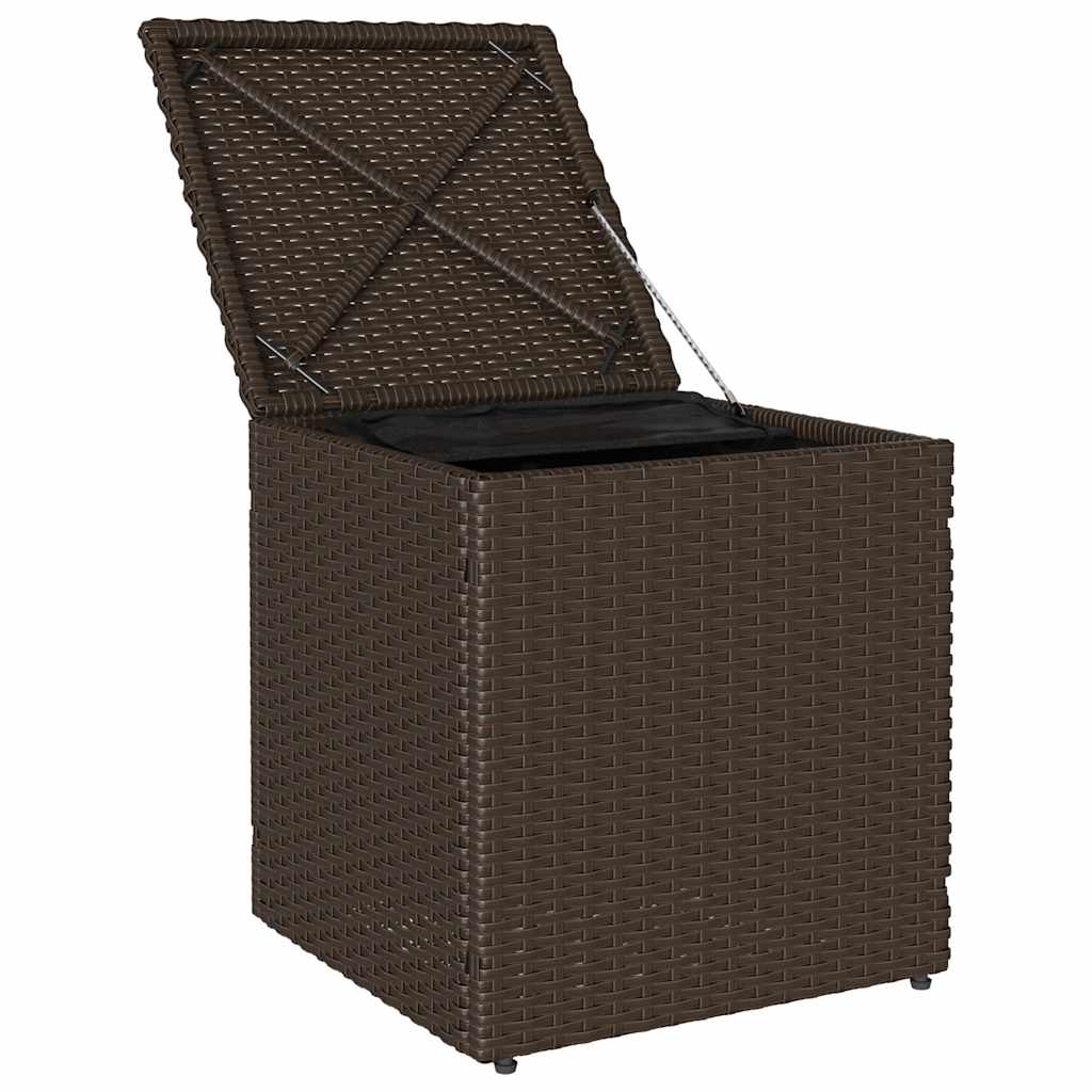 Sgabelli Giardino con Cuscini 2pz Marrone 40x40x43cm Polyrattan