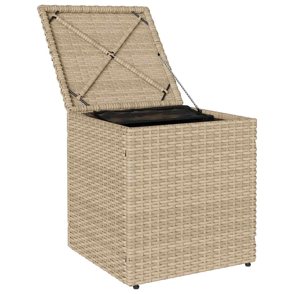 Sgabelli Giardino con Cuscini 4pz Beige 40x40x43 cm Polyrattan - homemem39