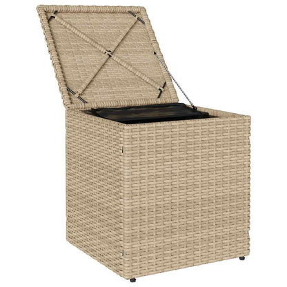 Sgabelli Giardino con Cuscini 4pz Beige 40x40x43 cm Polyrattan