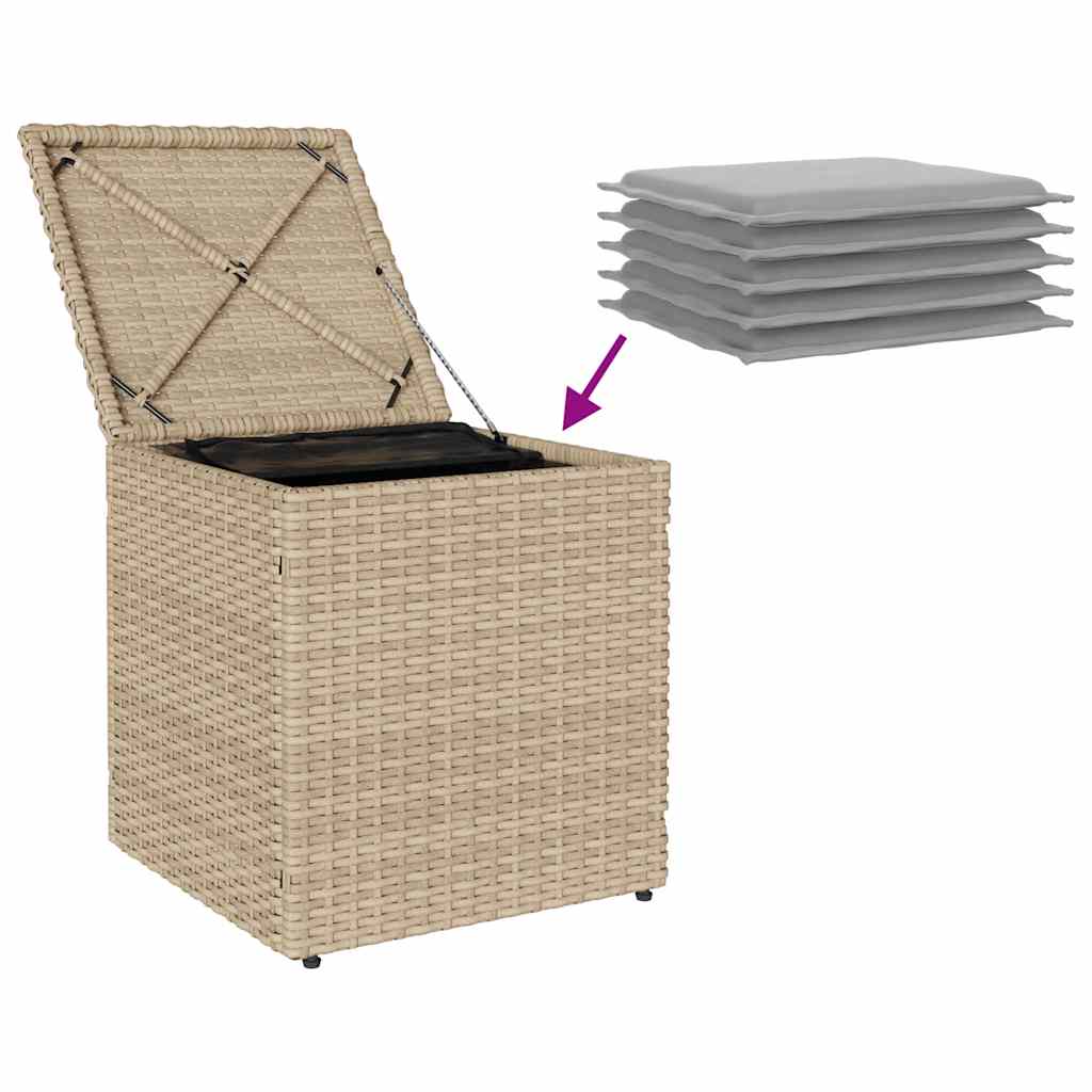 Sgabelli Giardino con Cuscini 4pz Beige 40x40x43 cm Polyrattan - homemem39