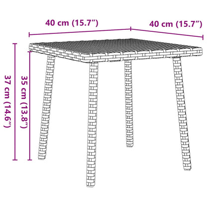 Tavolino da Giardino Rettangolare Nero 40x40x37 cm Polyrattan