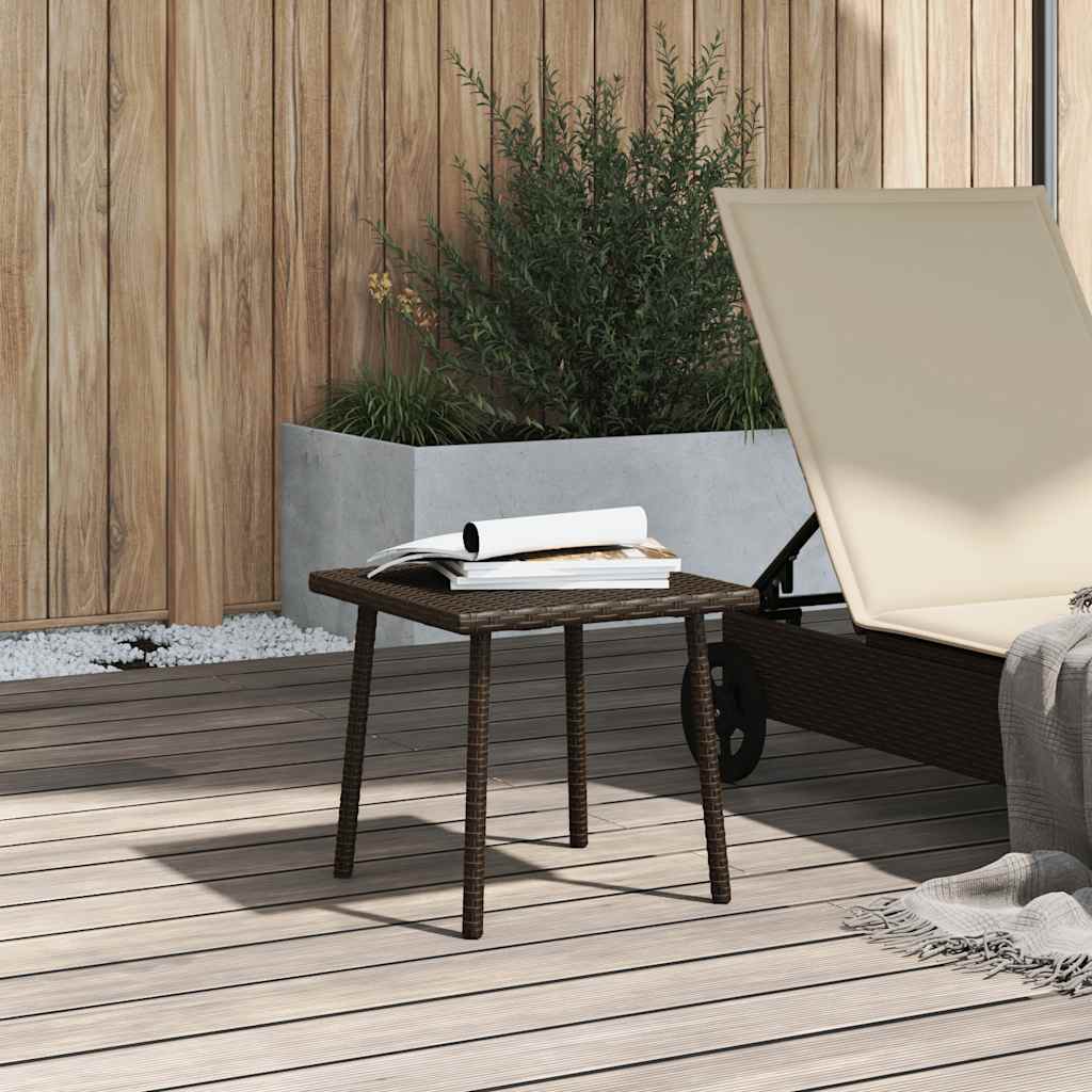 Tavolino Giardino Rettangolare Marrone 40x40x37 cm Polyrattan