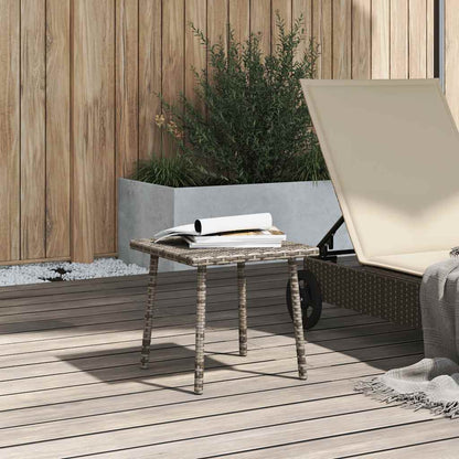 Tavolino da Giardino Rettangolare Grigio 40x40x37 cm Polyrattan - homemem39