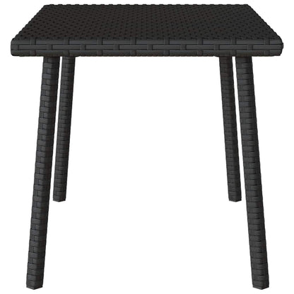 Tavolino da Giardino Rettangolare Nero 60x40x37 cm Polyrattan