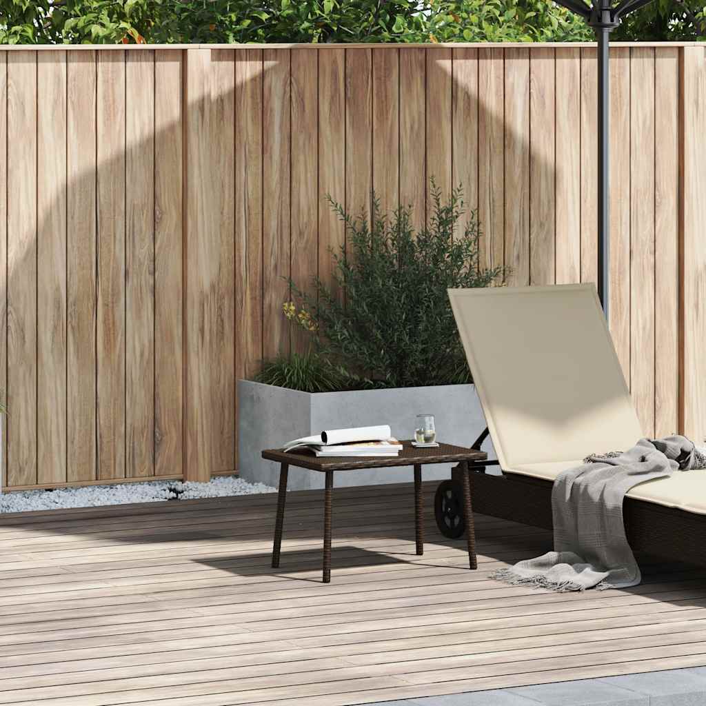 Tavolino Giardino Rettangolare Marrone 60x40x37 cm Polyrattan