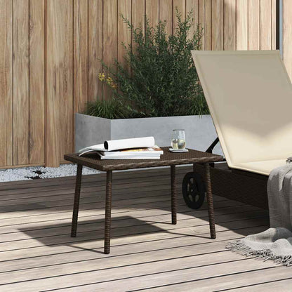 Tavolino Giardino Rettangolare Marrone 60x40x37 cm Polyrattan - homemem39