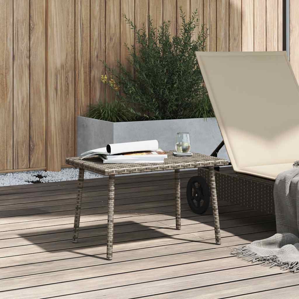 Tavolino da Giardino Rettangolare Grigio 60x40x37 cm Polyrattan - homemem39