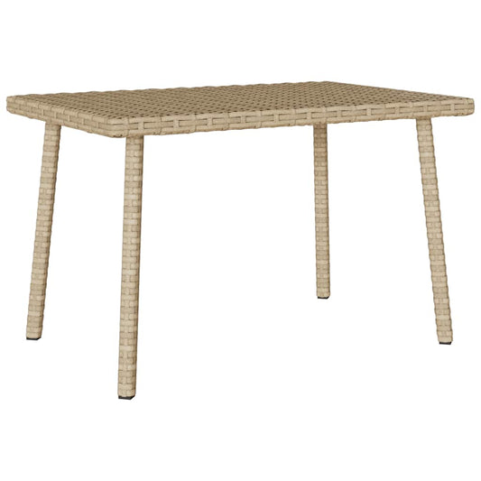 Tavolino da Giardino Rettangolare Beige 60x40x37 cm Polyrattan