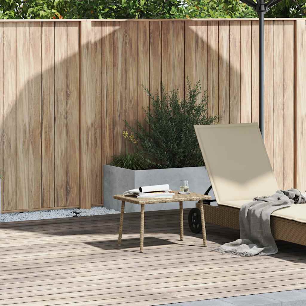 Tavolino da Giardino Rettangolare Beige 60x40x37 cm Polyrattan