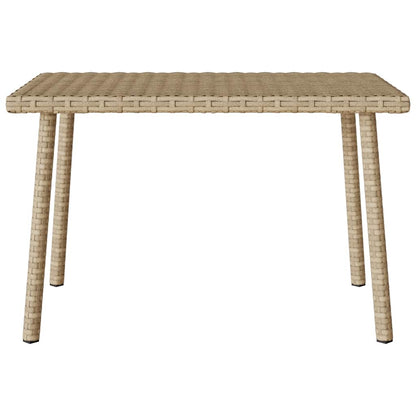 Tavolino da Giardino Rettangolare Beige 60x40x37 cm Polyrattan