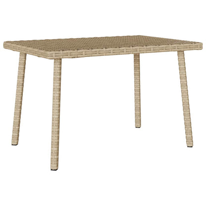 Tavolino da Giardino Rettangolare Beige 60x40x37 cm Polyrattan