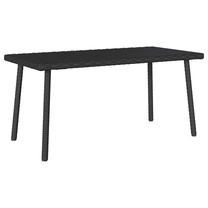 Tavolino da Giardino Rettangolare Nero 80x40x37 cm Polyrattan - homemem39