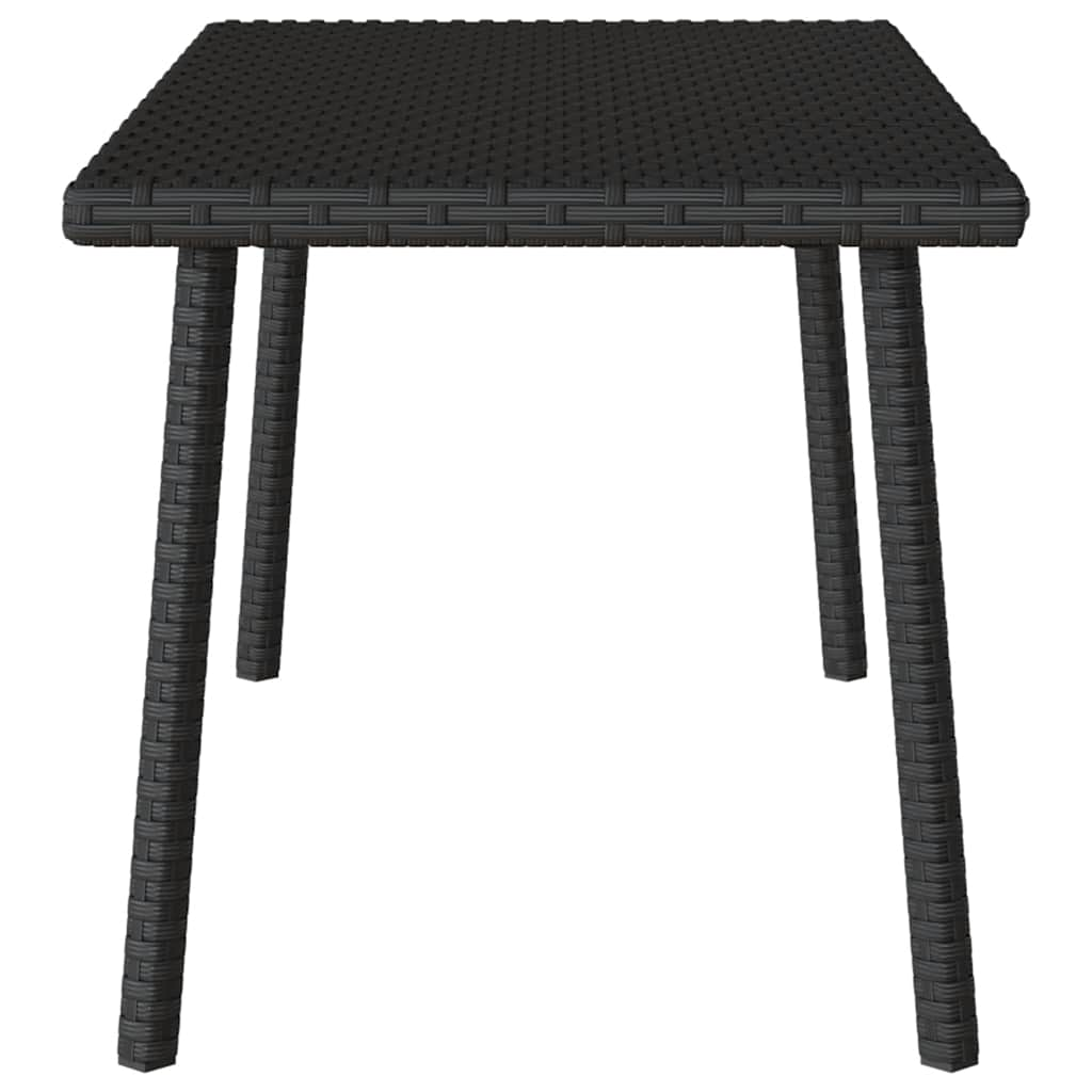 Tavolino da Giardino Rettangolare Nero 80x40x37 cm Polyrattan