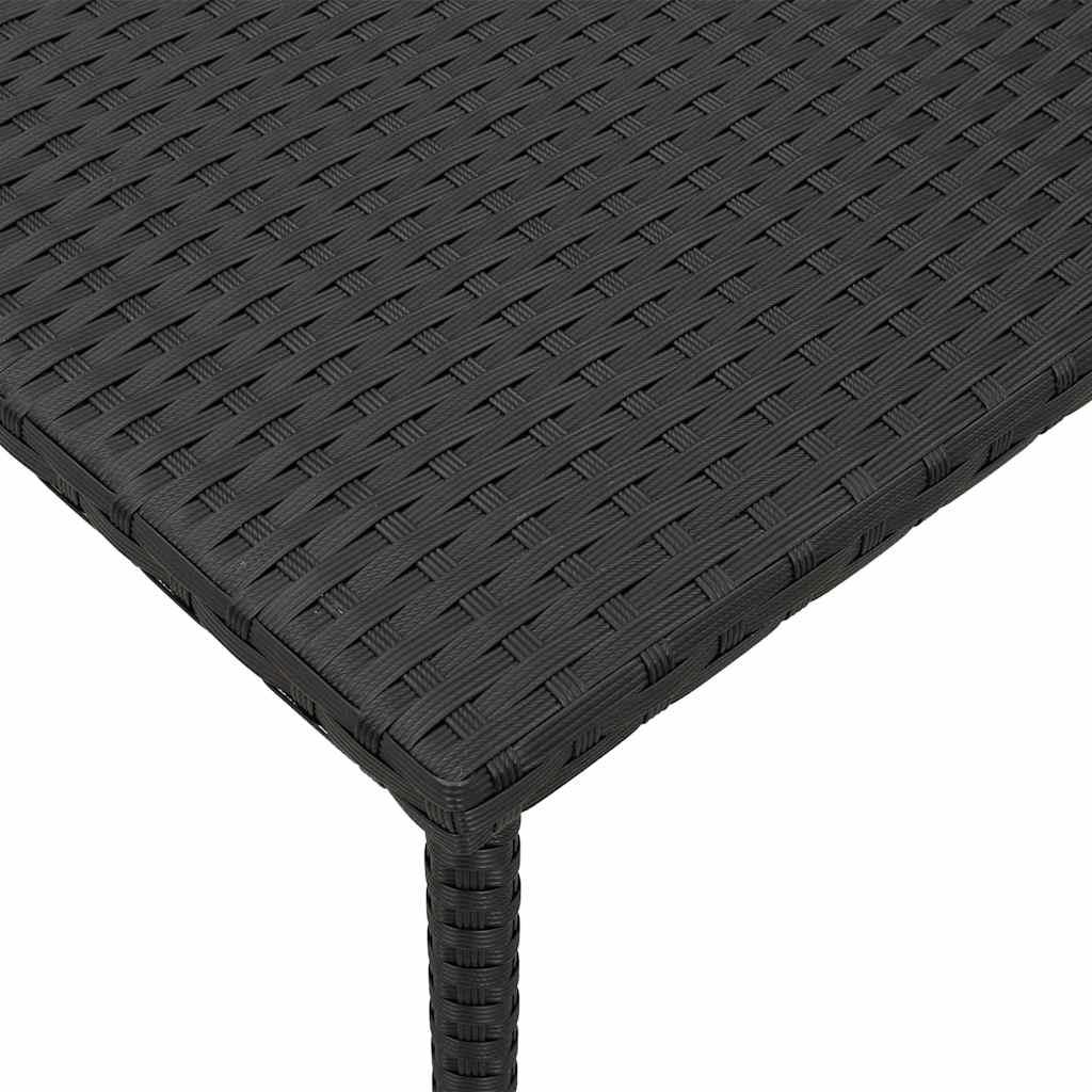 Tavolino da Giardino Rettangolare Nero 80x40x37 cm Polyrattan - homemem39