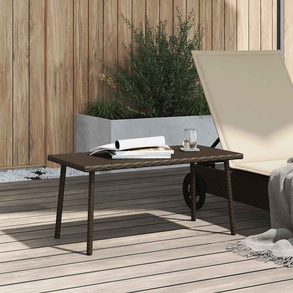 Tavolino Giardino Rettangolare Marrone 80x40x37 cm Polyrattan - homemem39