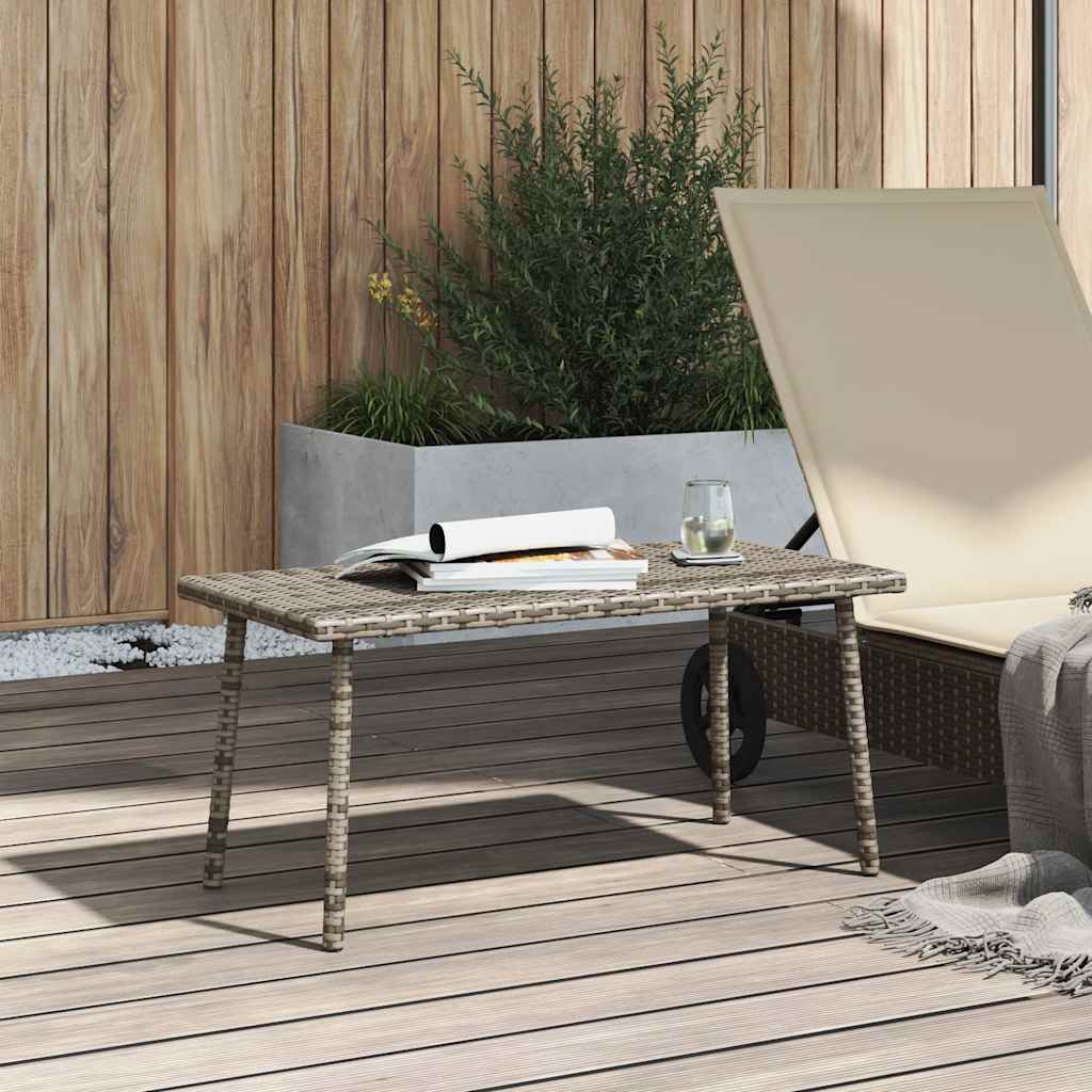 Tavolino da Giardino Rettangolare Grigio 80x40x37 cm Polyrattan