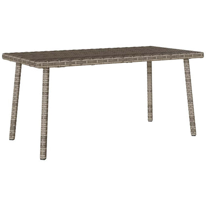 Tavolino da Giardino Rettangolare Grigio 80x40x37 cm Polyrattan