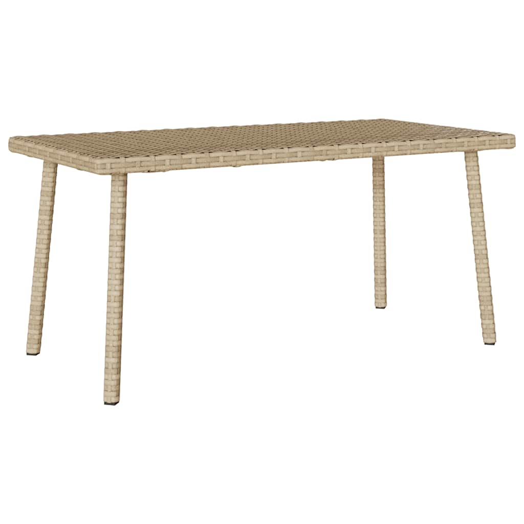 Tavolino da Giardino Rettangolare Beige 80x40x37 cm Polyrattan