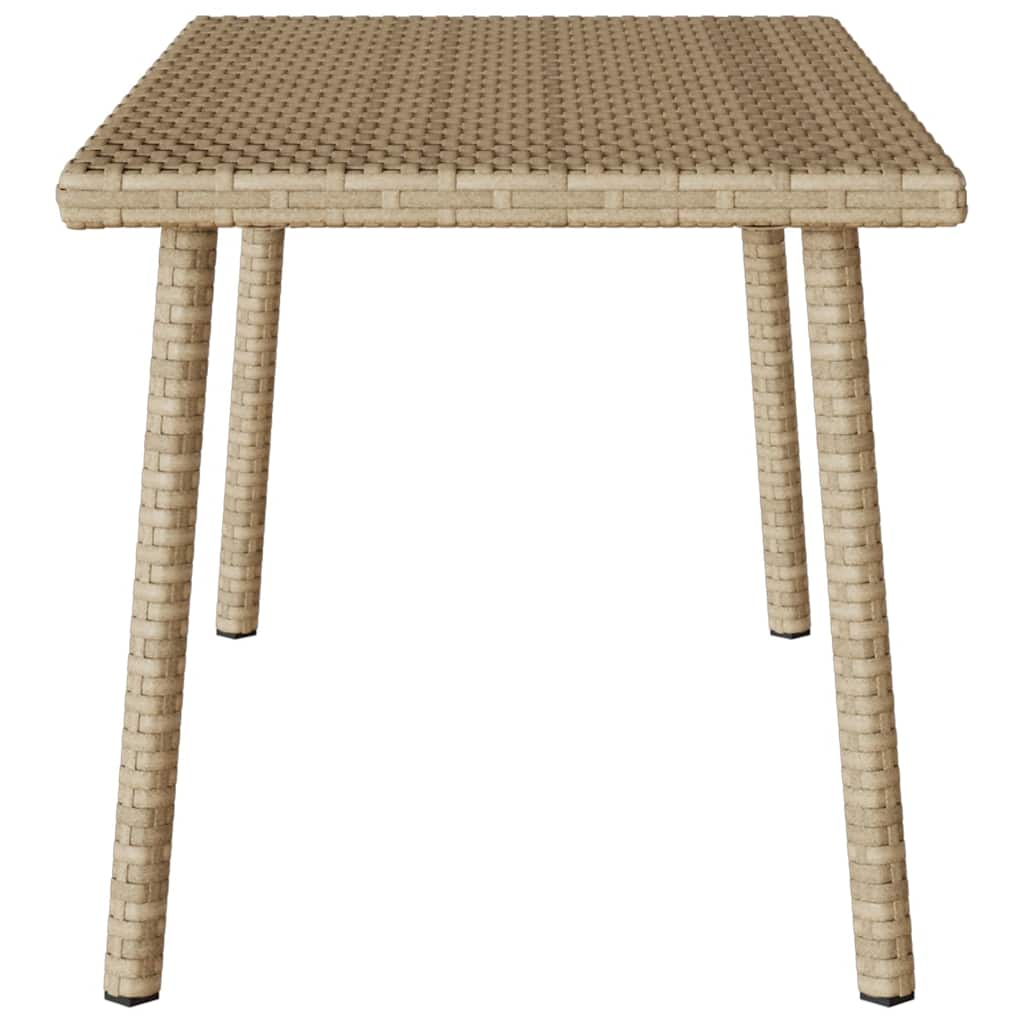 Tavolino da Giardino Rettangolare Beige 80x40x37 cm Polyrattan - homemem39