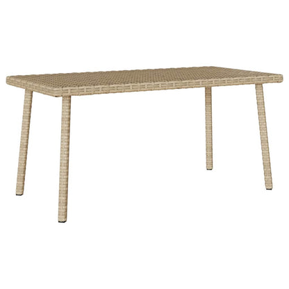 Tavolino da Giardino Rettangolare Beige 80x40x37 cm Polyrattan