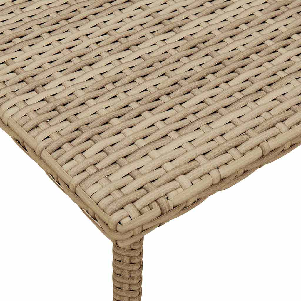 Tavolino da Giardino Rettangolare Beige 80x40x37 cm Polyrattan - homemem39