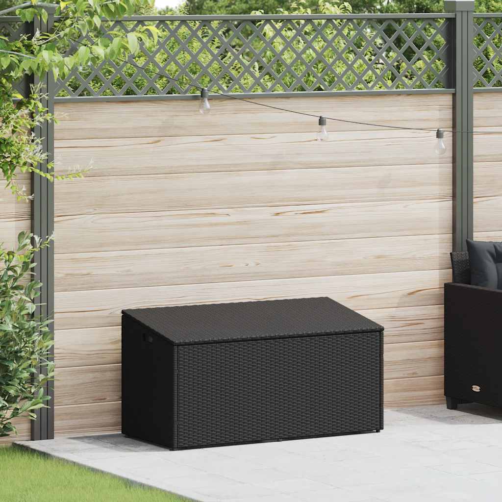 Baule da Giardino Nero 110x50x58 cm in Polyrattan