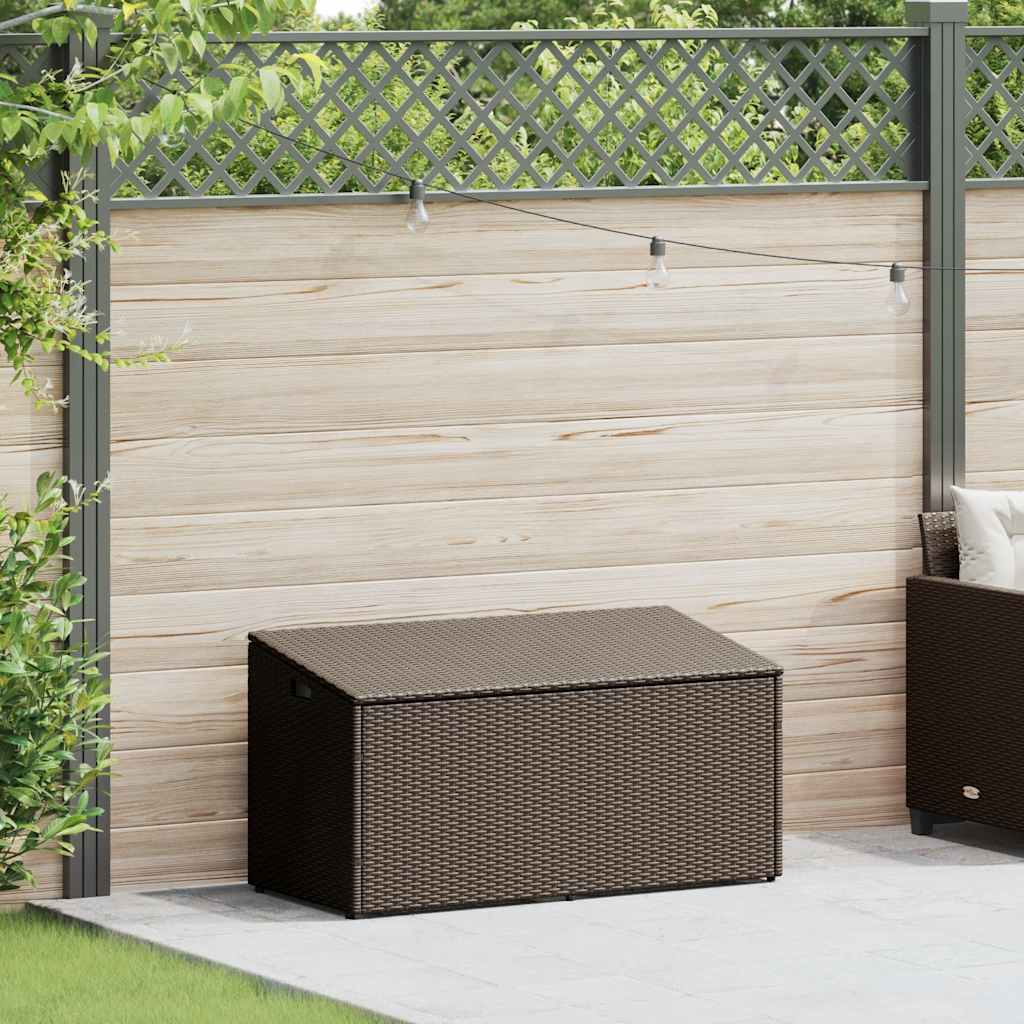 Baule da Giardino Marrone 110x50x58 cm in Polyrattan