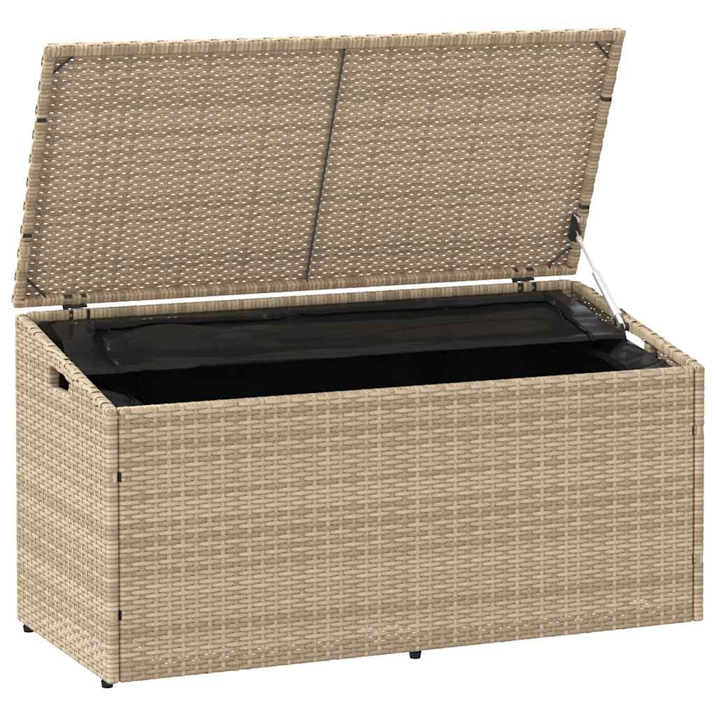 Baule da Giardino Beige 110x50x58 cm Polyrattan