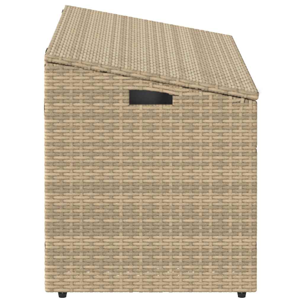 Baule da Giardino Beige 110x50x58 cm Polyrattan