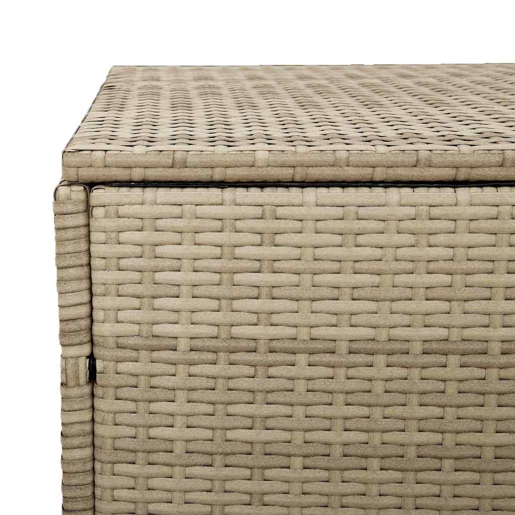 Baule da Giardino Beige 110x50x58 cm Polyrattan