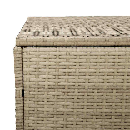 Baule da Giardino Beige 110x50x58 cm Polyrattan