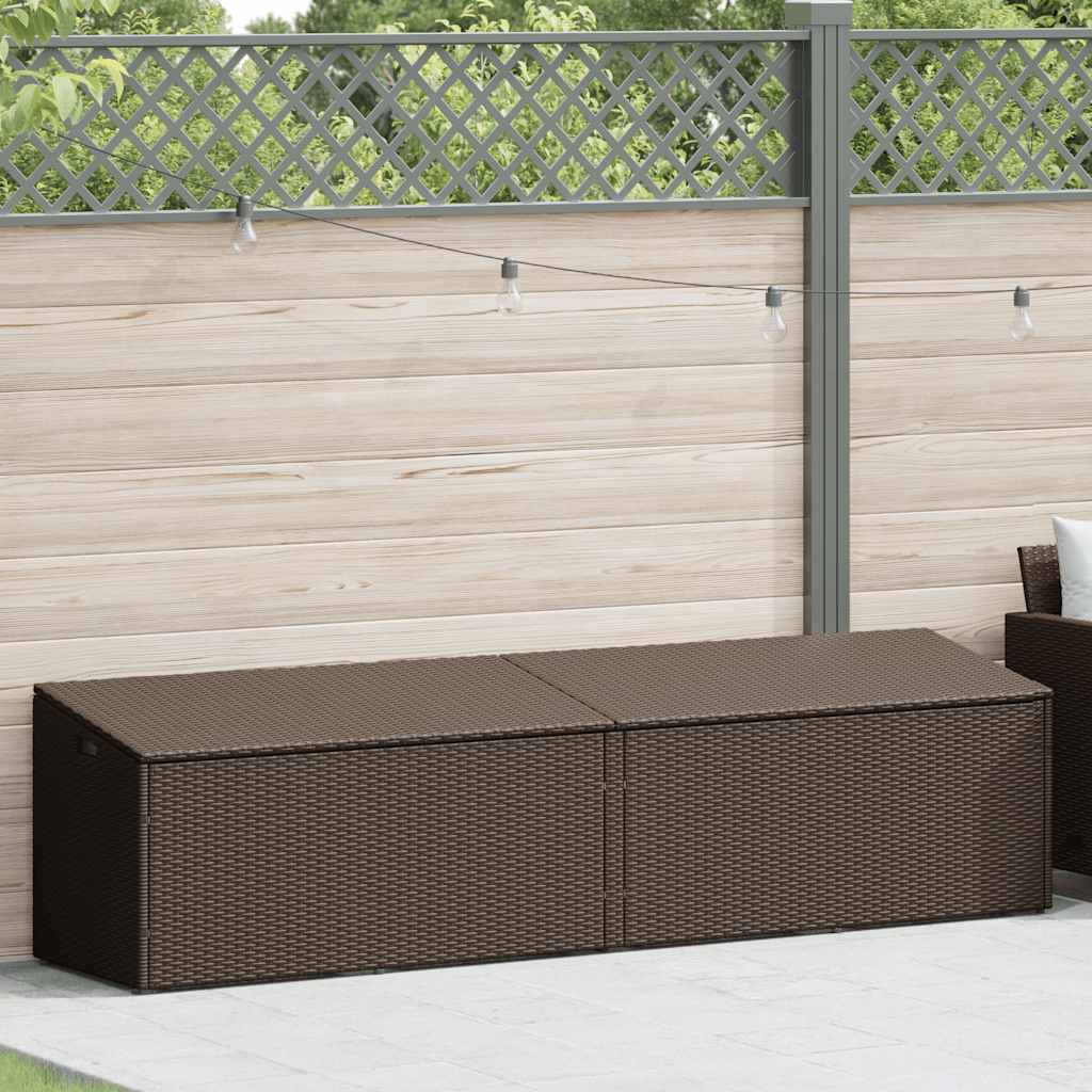 Baule da Giardino Marrone 220x50x58 cm in Polyrattan