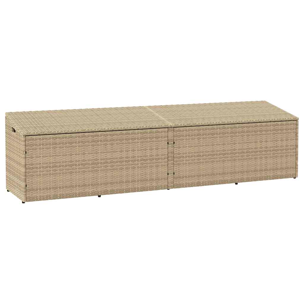 Baule da Giardino Beige 220x50x58 cm Polyrattan