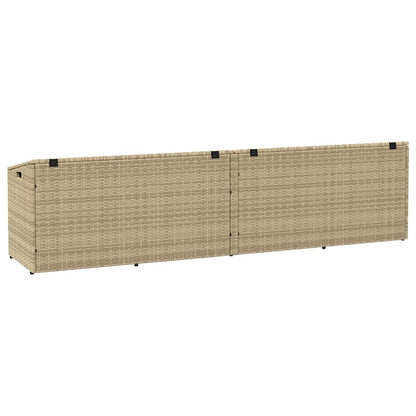 Baule da Giardino Beige 220x50x58 cm Polyrattan