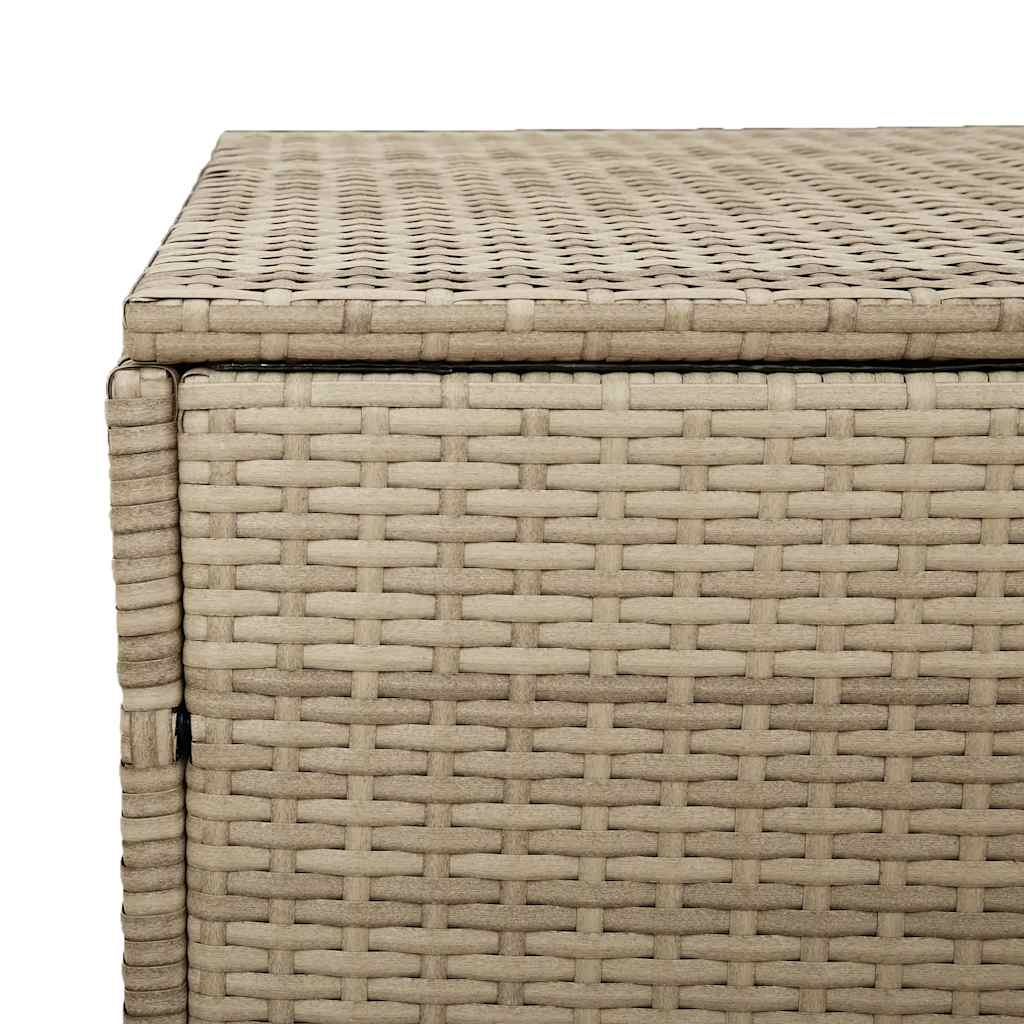 Baule da Giardino Beige 220x50x58 cm Polyrattan