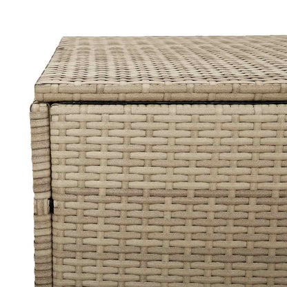 Baule da Giardino Beige 220x50x58 cm Polyrattan