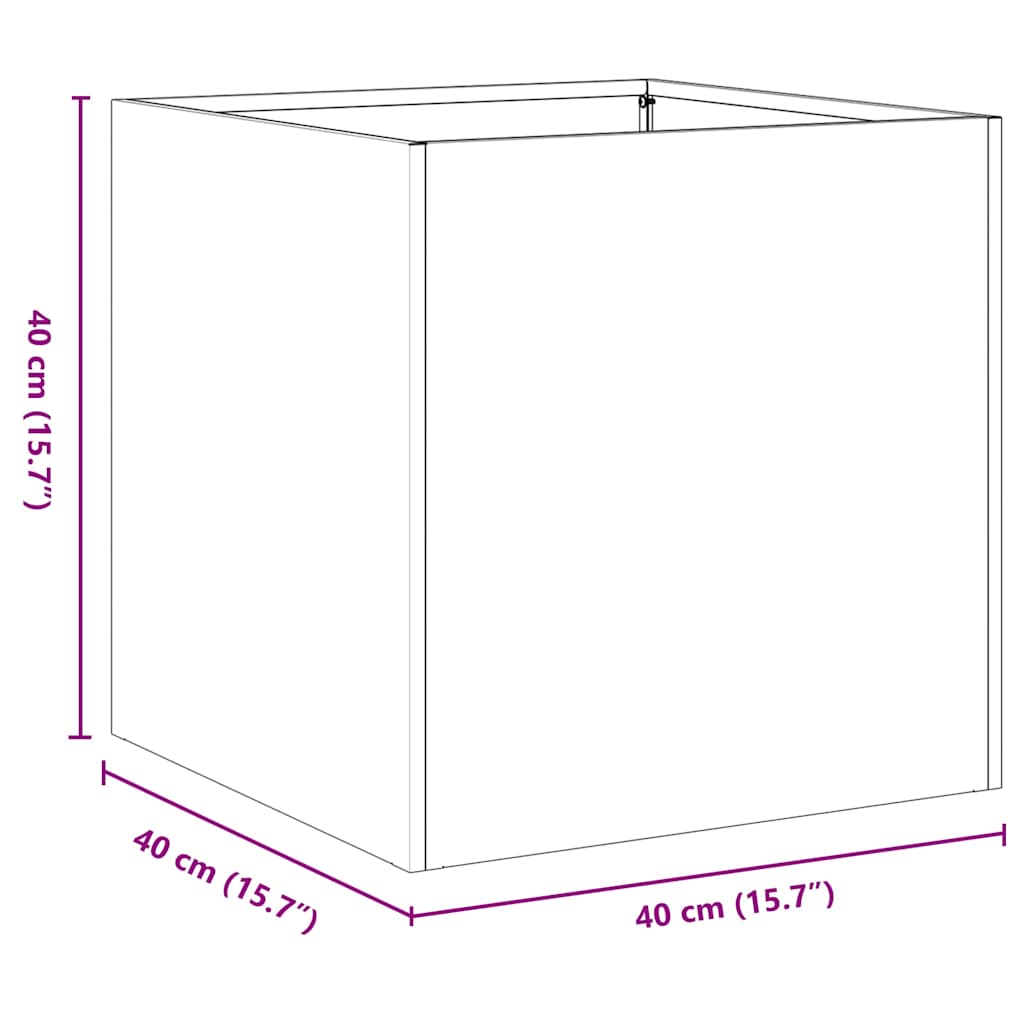 Fioriera Nera 40x40x40 cm in Acciaio Laminato a Freddo