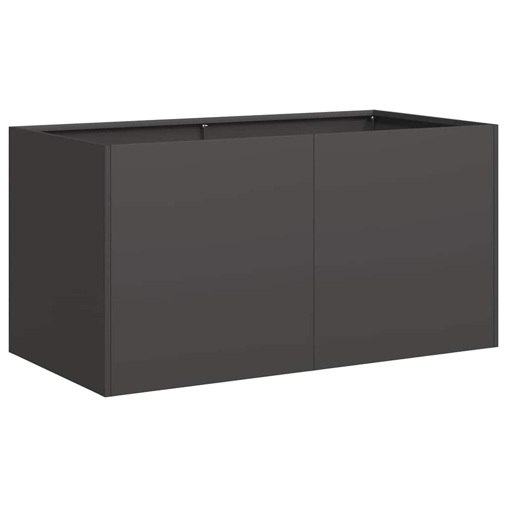 Fioriera Nera 80x40x40 cm in Acciaio Laminato a Freddo - homemem39