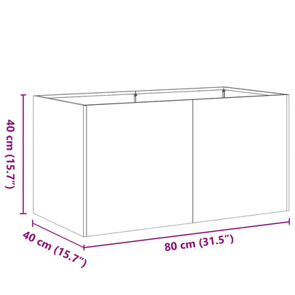 Fioriera Nera 80x40x40 cm in Acciaio Laminato a Freddo